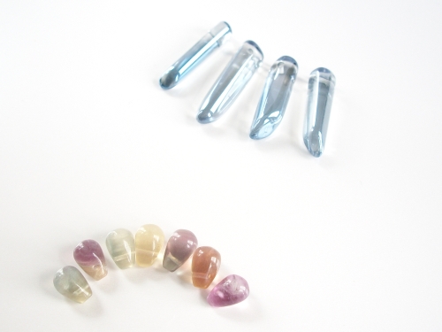 Crystal Quartz Blue & Rainbow Flourite Gemstones