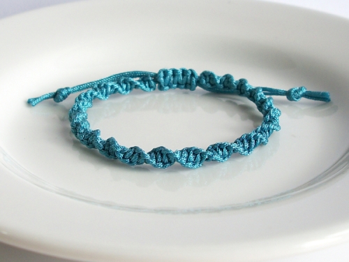 Blue Macrame Spiral Bracelet